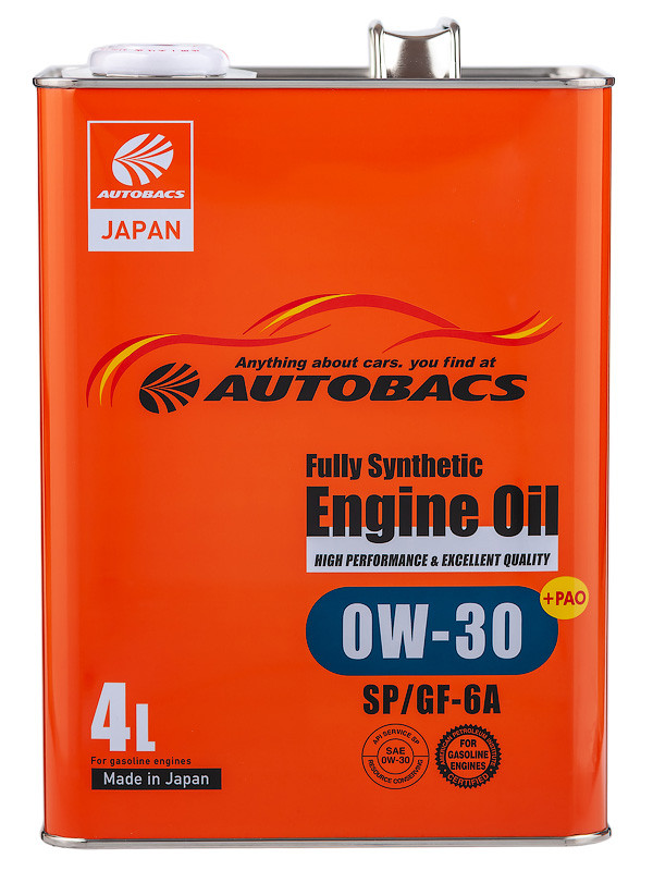 Масло моторное Autobacs 0W30 A00032234 ENGINE OIL API SP ILSAC GF-6A SYNTHETIC 4л
